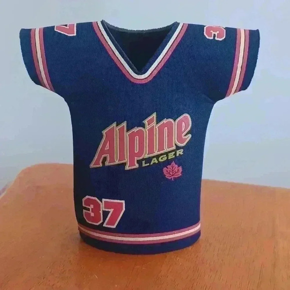 Alpine Lager Beer Hockey Jersey Style  Cozy Koozie Coozie Koosie - Picture 2 of 5